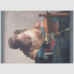 Papier Mousseline Le Lacemaker, Johannes Vermeer, 1669-1670