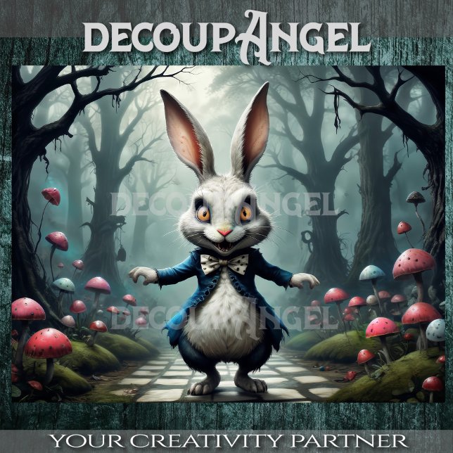 Papier Mousseline Le lapin blanc de Alice's Wonderland #2 Découpage (Créateur téléchargé)