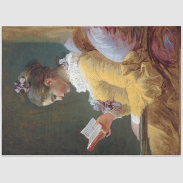 Papier Mousseline Le Lecteur, Fragonard (Recto)
