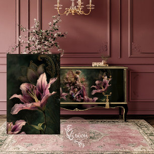 Papier Mousseline Le Lily, Mauve & Moody Green Fantasy Floral