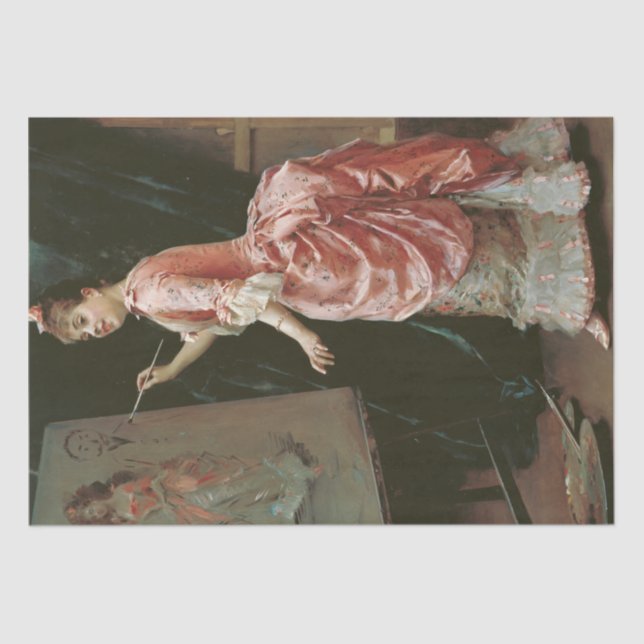 Papier Mousseline Le mal du modèle (par Raimundo de Madrazo) (Recto)