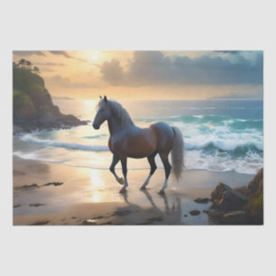 Papier Mousseline Le Palomino Horse Sur La Plage,