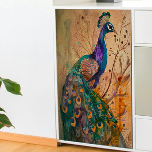 Papier Mousseline Le paon dans la page de découpage des bois