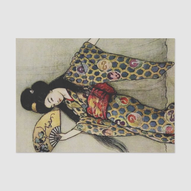 Papier Mousseline « Le Peigne d'or » par Warwick Goble (Recto)