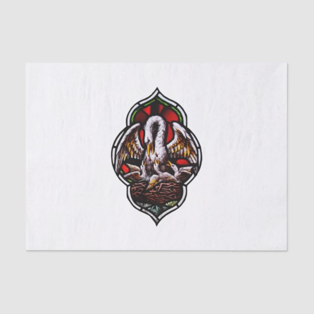 Papier Mousseline Le pélican comme symbole chrétien (Recto)