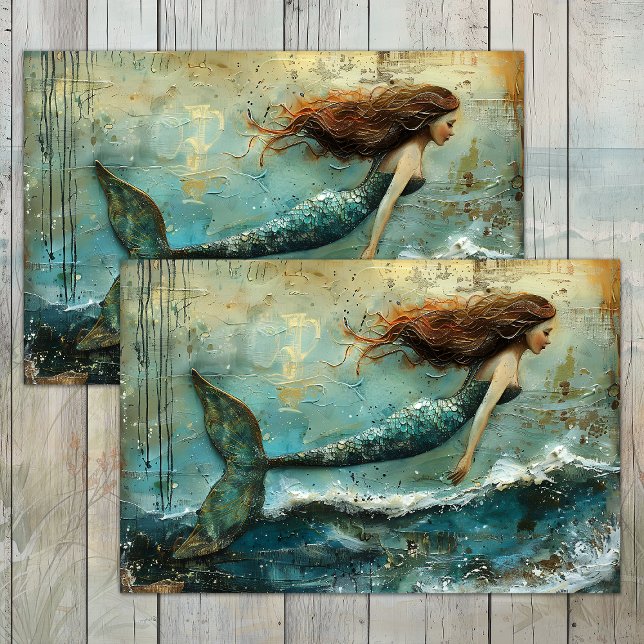 PAPIER MOUSSELINE LE PETIT DÉCOUPAGE MERMAID (THE LITTLE MERMAID DECOUPAGE TISSUE PAPER)