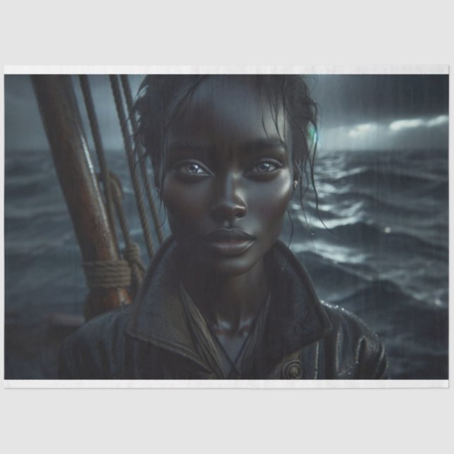 Papier Mousseline Le pirate afro-américain sur une page de découpage (Recto)