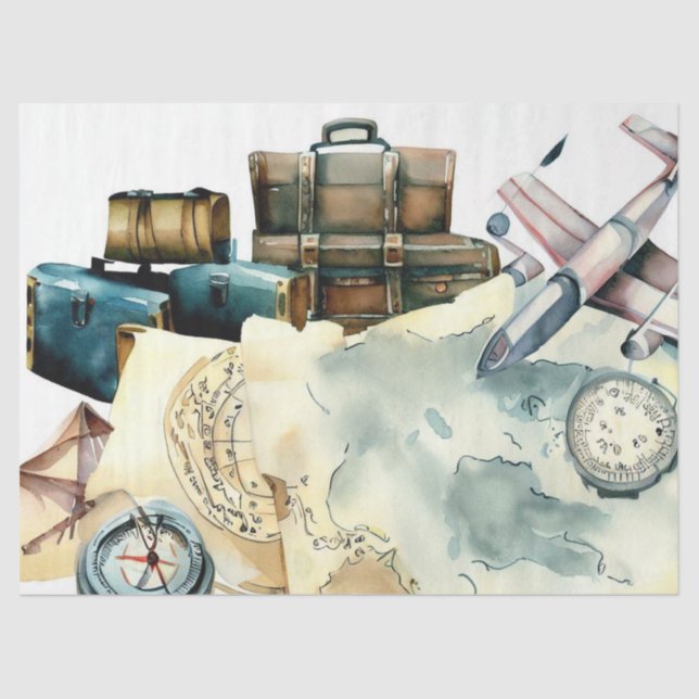 Papier Mousseline "Le plaisir du voyageur : l'aventure attend" (Recto)