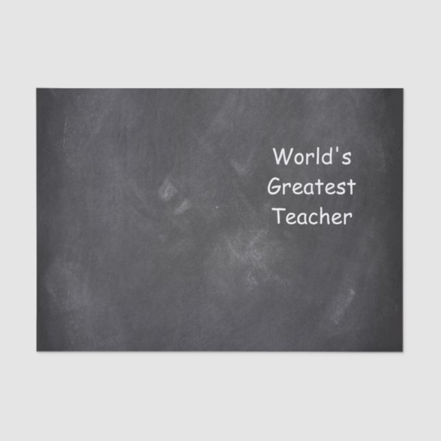 Papier Mousseline Le plus grand cadeau d'enseignant de Chalkboard De (Recto)