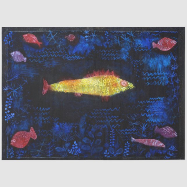 Papier Mousseline Le poisson rouge, Paul Klee (Recto)