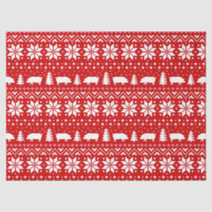 Papier Mousseline Le porc silhouette le motif de Noël