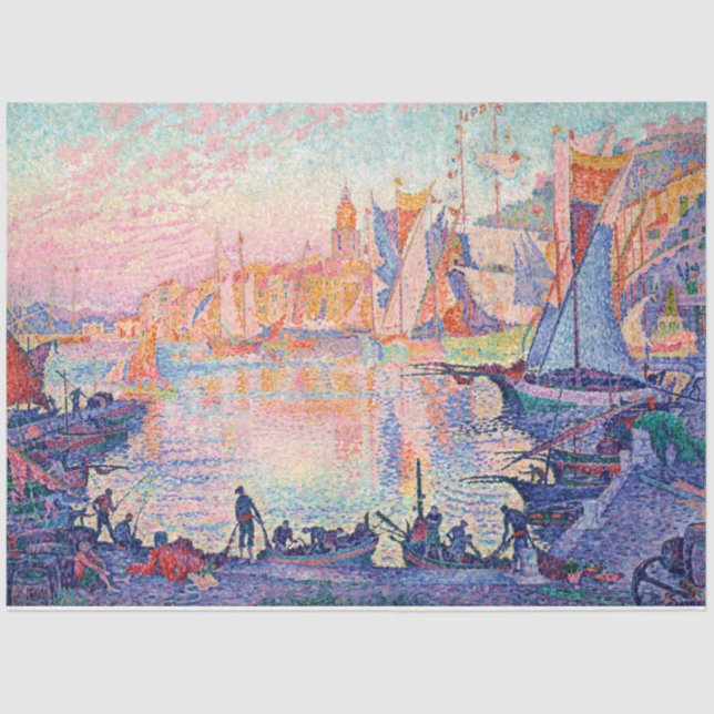 Papier Mousseline Le Port de Saint-Tropez, Signac (Recto)