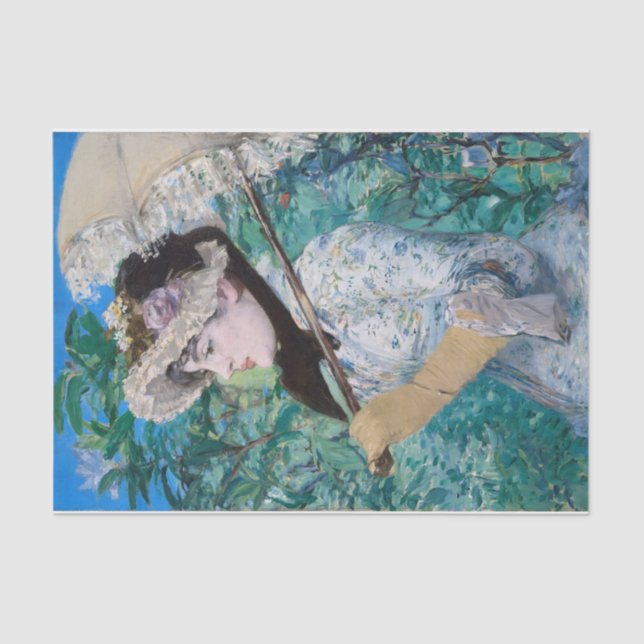 Papier Mousseline Le Printemps Manet Impressionniste Peinture Art (Recto)