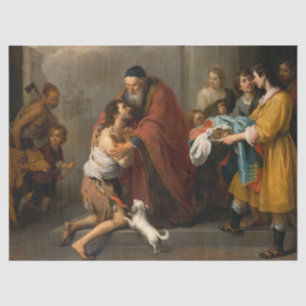 Papier Mousseline Le retour du fils prodigue, 1670 par Murillo