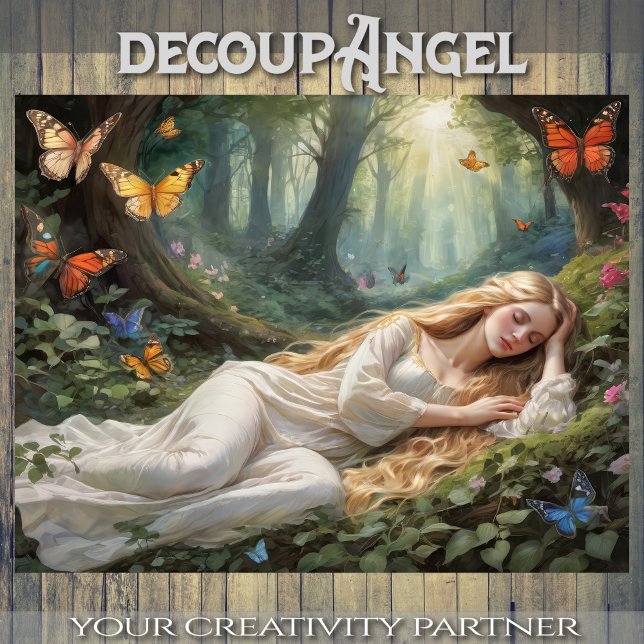 Papier Mousseline Le rêve de la beauté endormie - Découpage - (Créateur téléchargé)