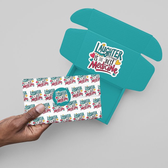 Papier Mousseline Le rire est le meilleur papier de tissus de médeci (Cheer someone up with this, "Laughter is the best medicine" tissue paper! )