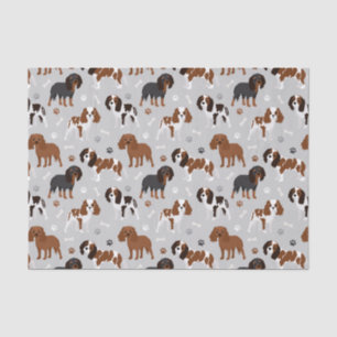 Papier Mousseline Le roi Cavalier Charles Spaniel Pâtes et os Tissu