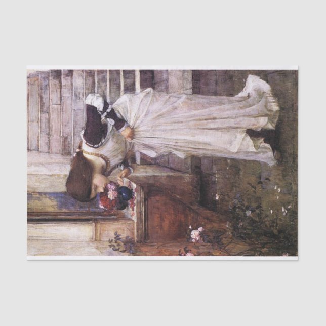 Papier Mousseline Le Sanctuaire, par John William Waterhouse - 1895 (Recto)