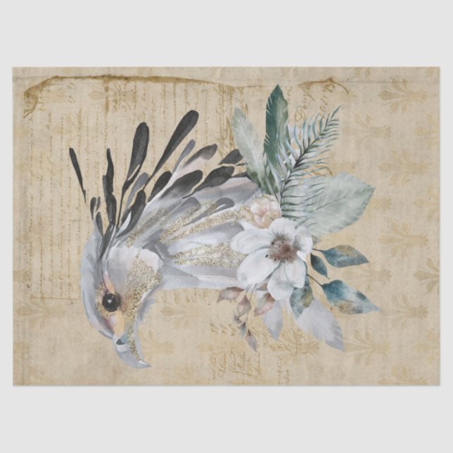 Papier Mousseline Le Secrétaire Africain à la Faune Thème Portrait d (Recto)