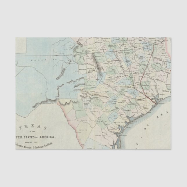 Papier Mousseline Le Texas des Etats-Unis d'Amérique (Recto)