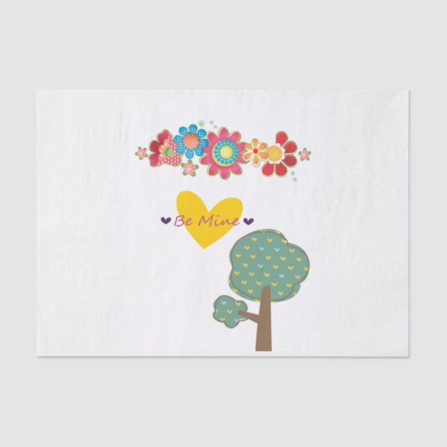 Papier Mousseline Le Tissu de la Saint-Valentin Be Mine (Recto)