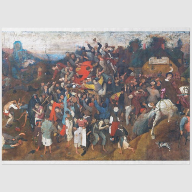 Papier Mousseline Le vin de Saint Martin, Pieter Bruegel (Recto)