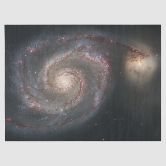 Papier Mousseline Le Whirlpool Galaxy M51 & Companion dans l'espace (Recto)