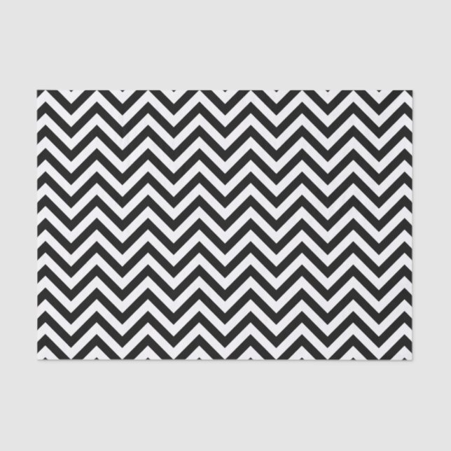 Papier Mousseline Le zigzag noir et blanc barre le motif de Chevron (Recto)
