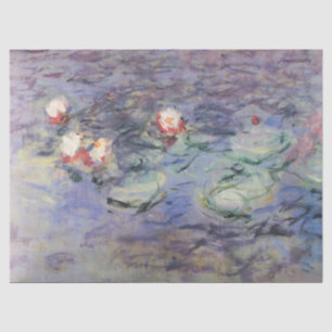Papier Mousseline L'EAU MENSONNE EN BLEU ROSE PAR Claude Monet