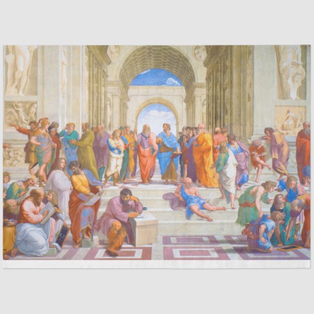 Papier Mousseline L'école d'Athènes, Raphael (Recto)