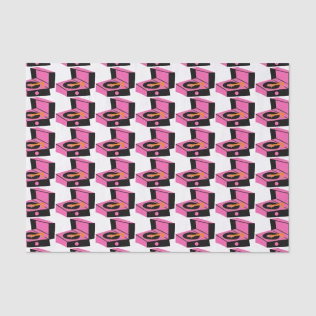 Papier Mousseline Lecteur de disques roses Houndstooth papier de tis (Recto)