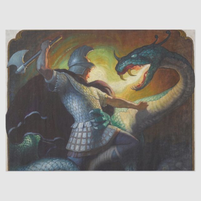 Papier Mousseline Légendes de Charlemagne par Newell Convers Wyeth (Recto)