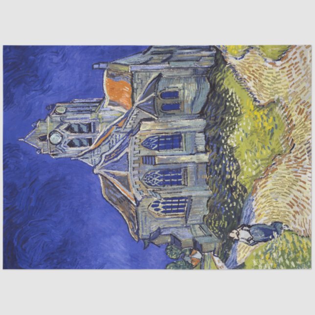Papier Mousseline L'église d'Auvers, Van Gogh (Recto)