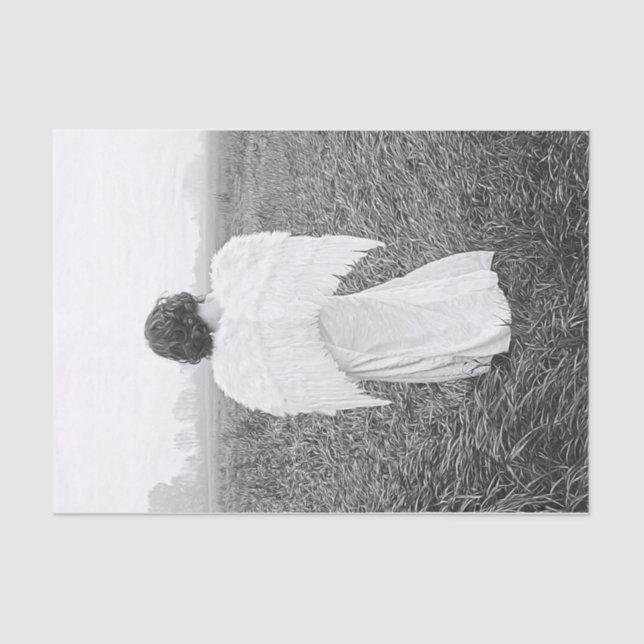 Papier Mousseline L'Élégant Art Photo En Noir Et Blanc D'Angel (Recto)