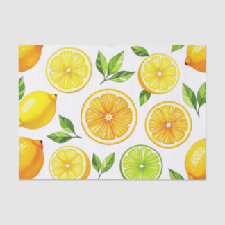 Papier Mousseline Lemon Citrus Slice Pattern