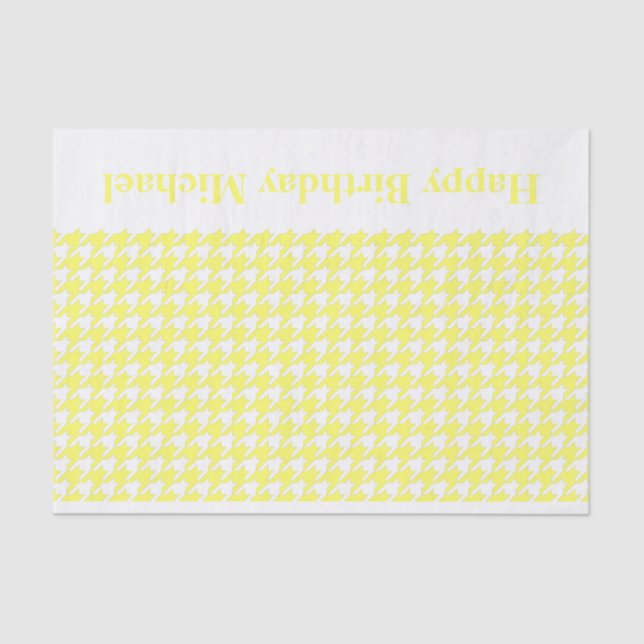 Papier Mousseline Lemonade Modern Houndstooth avec message personnal (Recto)