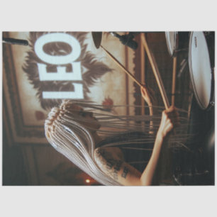 Papier Mousseline Leo Zodiac Drums de musiciens Découpage