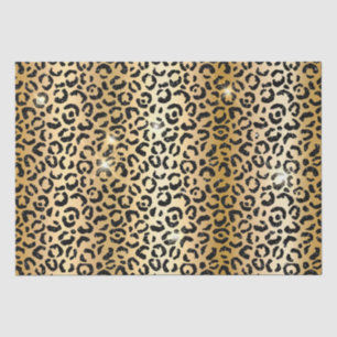 Papier Mousseline Léopard de Parties scintillant noire en or