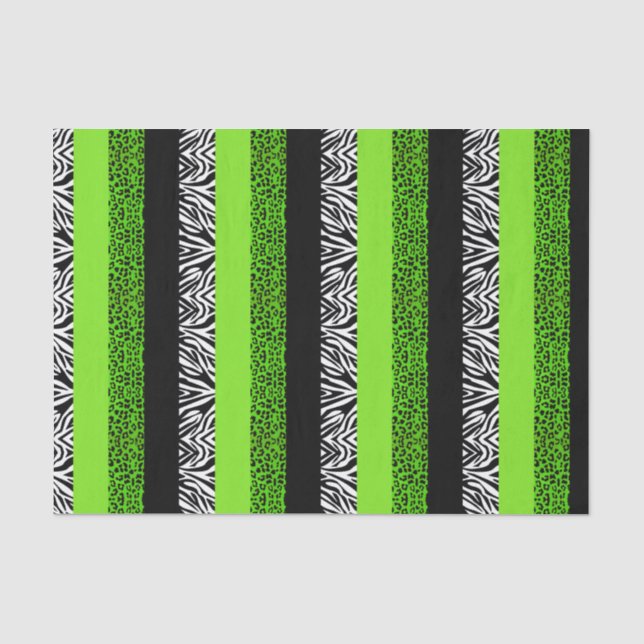 Papier Mousseline Léopard de vert de chaux et poster de animal de (Recto)