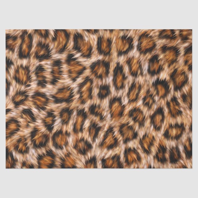 Papier Mousseline Leopard Jaguar Chat fourrure Brown Motif-24609 (Recto)