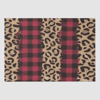 Papier Mousseline Leopard safari Buffalo Plaid Christmas