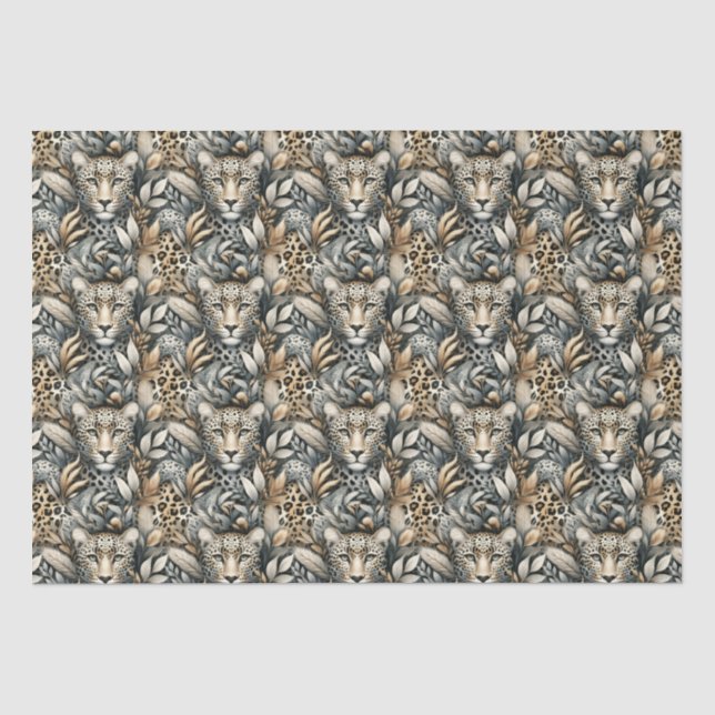 Papier Mousseline Léopards sauvages (Recto)