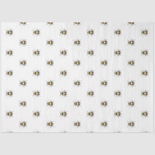 Papier Mousseline Les abeilles Vintages carrelées (Recto)
