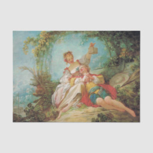 Papier Mousseline Les amoureux heureux de Jean Honore Fragonard