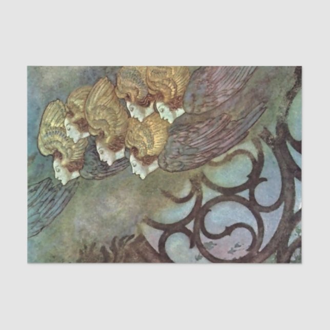 Papier Mousseline "Les anges" par Edmund Dulac (Recto)