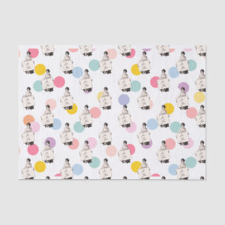 Papier Mousseline Les années 1920 Vintage Femme & Points colorés "Po