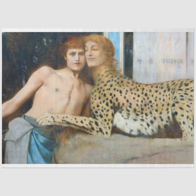 Papier Mousseline Les Caresses, Fernand Khnopff (Recto)