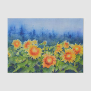 Papier Mousseline Les champs de tournesol