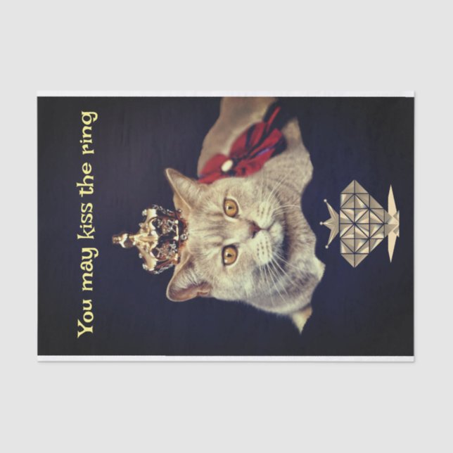 Papier Mousseline Les chats sont le papier de tissus Kings (Recto)