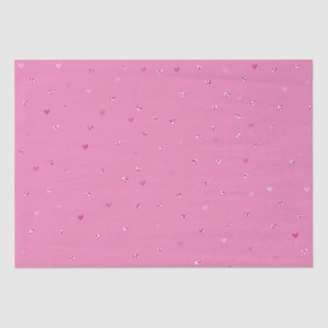 Papier Mousseline Les Coeurs de Glam de la Parties scintillant rose  (Recto)